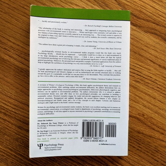 The Psychology of Environmental Problems Book - Picture 2 of 5
